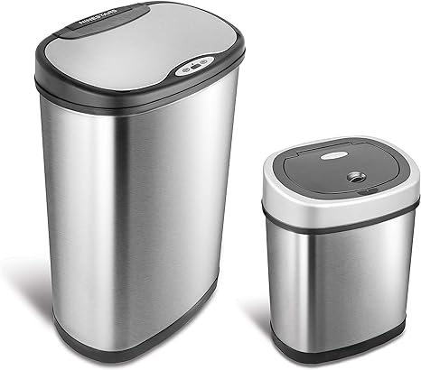 Automatic Touchless Infrared Motion Sensor Trash Can Combo Set